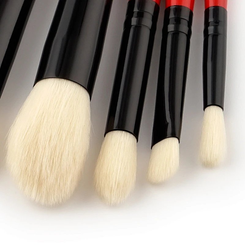 6pcs Wood Red Handle maquiagem Make Up Brushes Set Professional Nature Bristle Brushes Beauty Essentials Beauty Cosmetics