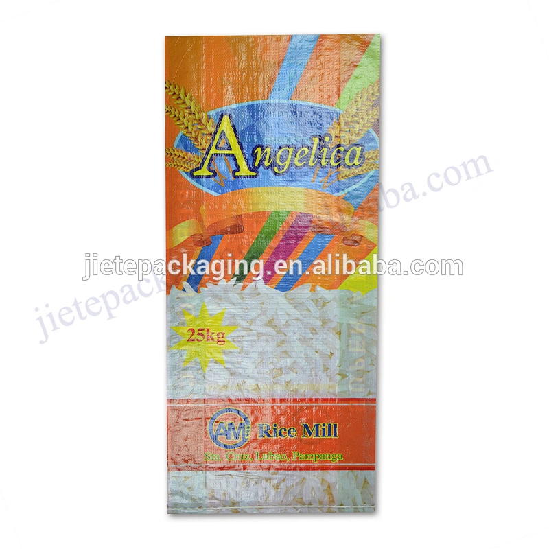 Agriculture use 25kg bopp laminated plastic pp woven rice packing bag export Philippines,Dubai