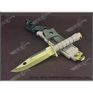China Army Knife Titanium Blade Military Combat Knife With K Sheath