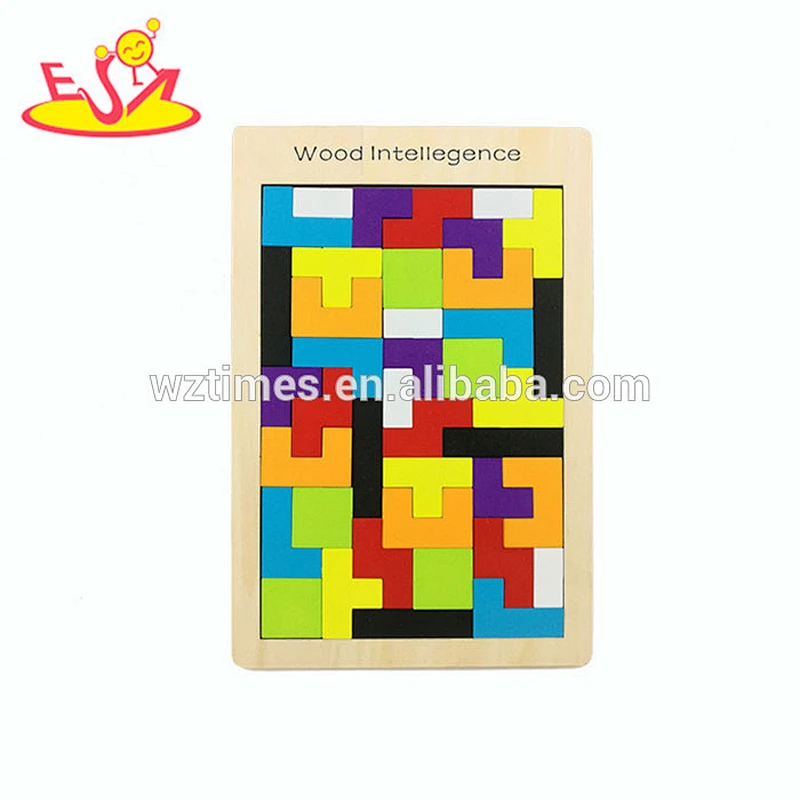 2018 wholesale baby toy wooden tetris intelligence kids toy wooden tetris popular children toy wooden tetris W13A102