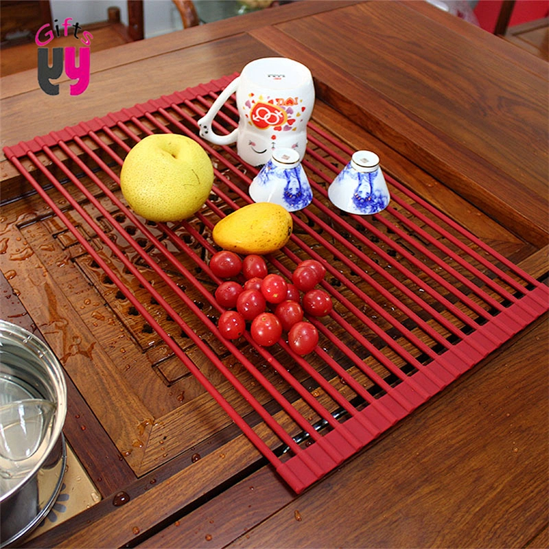 best kitchen tools silicone foldable drying dish rack over sink