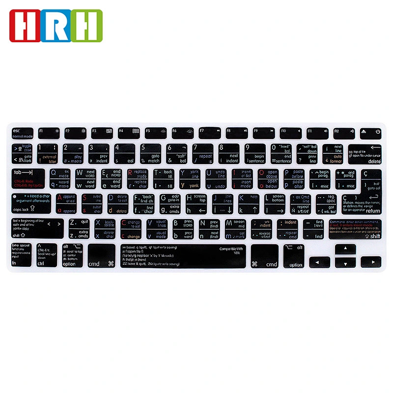 Retail Waterproof VIM vi Silicone Spanish Keyboard Shortcuts Covers Skin For Mac Book Air 13 inch Keyboard Spanish