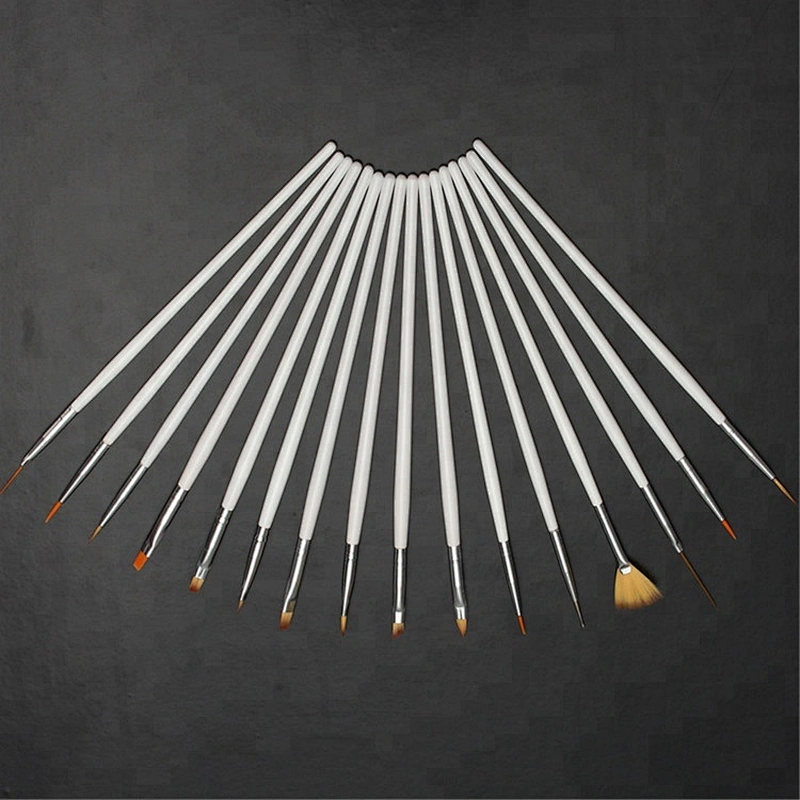 16Pcs professional acrylic carving powder gel liquid salon nali art brushes set polish gel makeup brushes nail tools