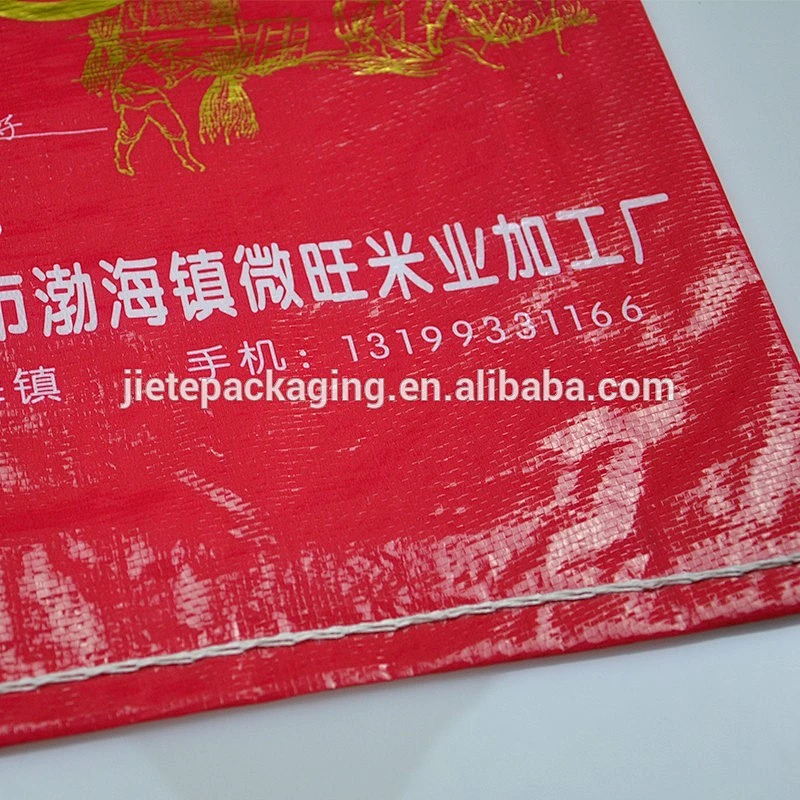 Plastic material accept custom order transparent pp woven rice bag 25kg