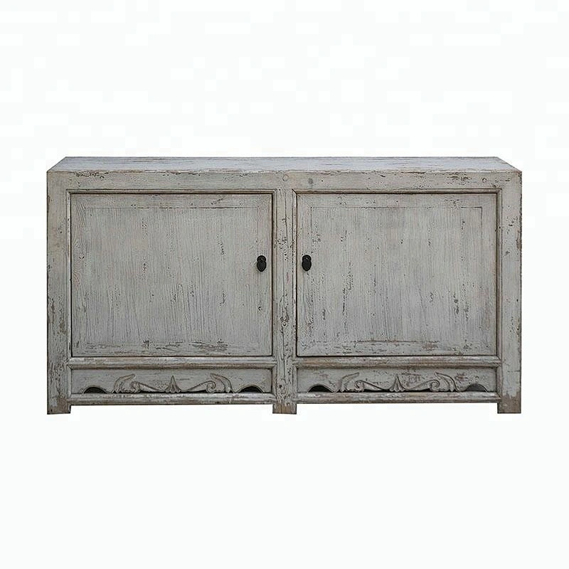 oriental antique rustic distressed living room buffet furniture