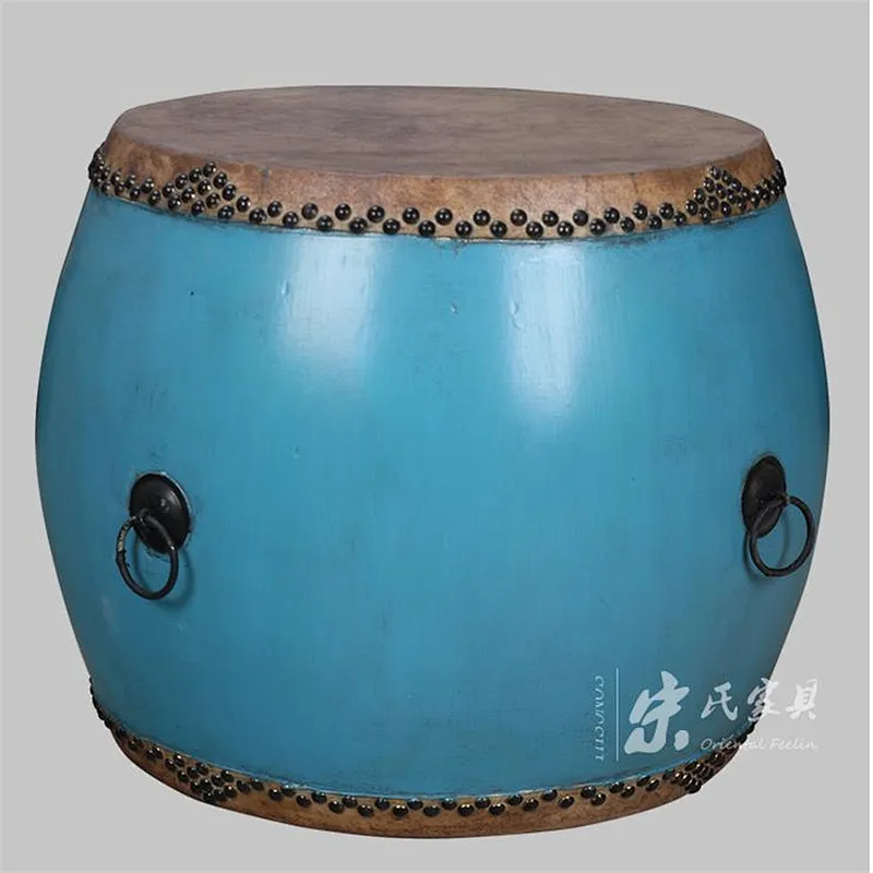 Chinese antique style solid wood drum stool/vintage wooden drum stool/wooden round drum stool