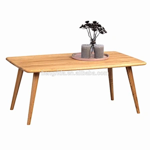 scandinavian solid oak wood rectangle top coffee table