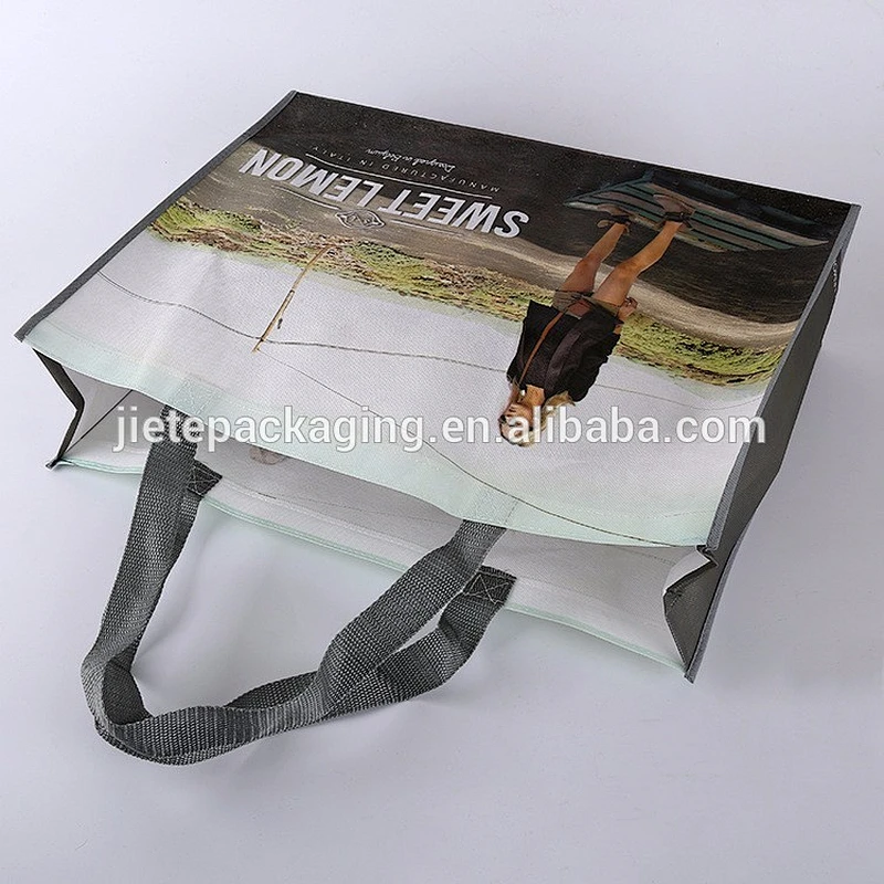 customized recycled laminated pp non woven shopping tote bag with printing