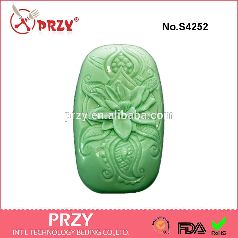 S4252 PRZY LOTUS SOAP SILICONE mold , lotus soap bar ,accept custom