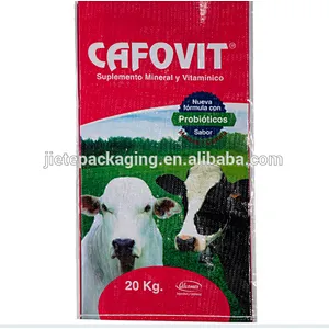 Hot sale 20kg durable bopp laminated plastic pp woven cattle feed bag for cows, rabbits, horses, sheep, chickens and pigs