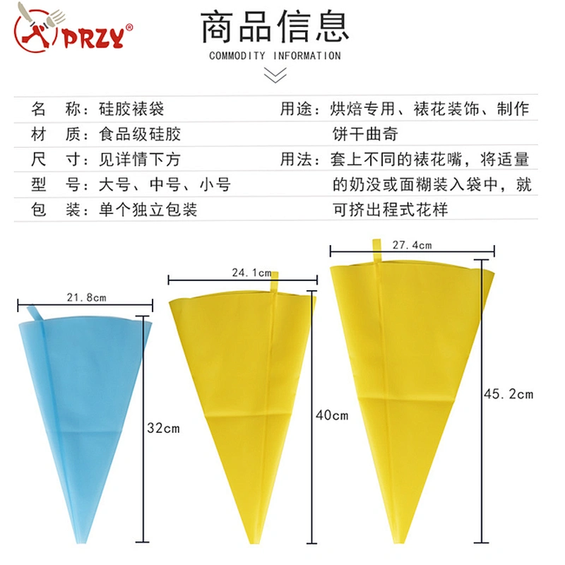 Silicone Reusable pastry bag Icing Nozzles Cake decorating tools silicone piping bag