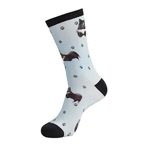 Custom Logo 3D Digital Print Fashion Dress Bamboo  Soft High Socks Men Printing Wholesale