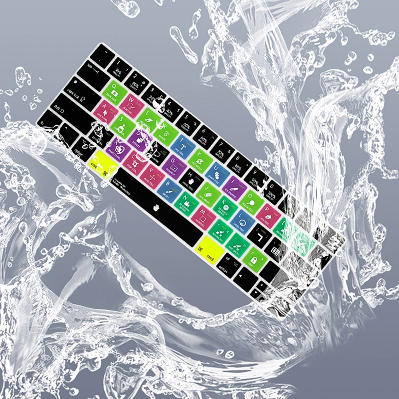 Hot sale 2018 Dustproof Ado be Photo Shop PS Shortcuts Silicone Keyboard Protector for Macbook Pro 13