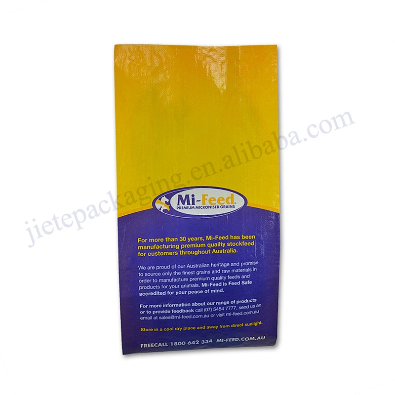 Accept custom 20kg polypropylene pp woven plastic feed packaging bag