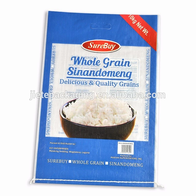 Industrial and agriculture use bopp laminated pp woven fabric transparent plastic rice packing bag 10kg