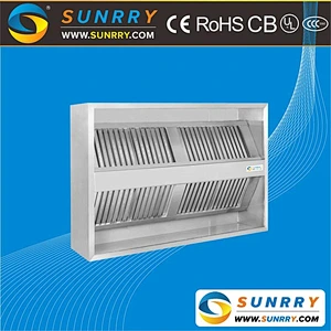 Commercial stainless steel low noise kitchen range cooker hood and kitchen chimney hood