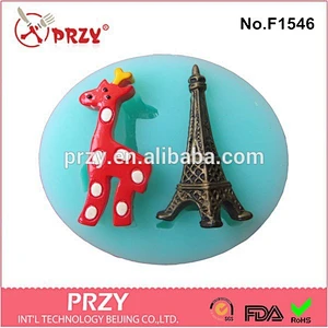 Molds Eiffel Tower Fondant silicone Cake Decorating Mold Deer Shape Mold