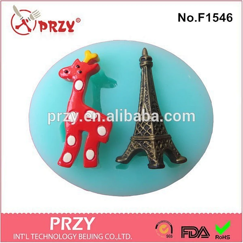 Molds Eiffel Tower Fondant silicone Cake Decorating Mold Deer Shape Mold