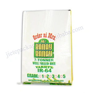 Plastic design printed bopp laminated 5kg pp woven rice packaging bag with D handle size:35*45cm