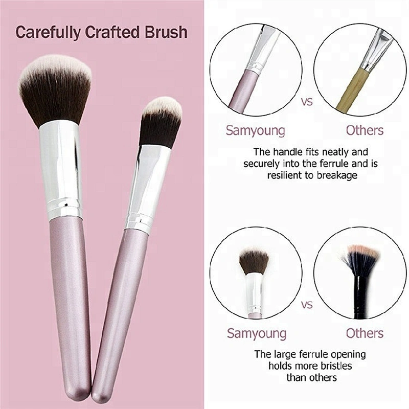 New Custom Logo Synthetic Hair 6pcs Makeup Brush Set Professional