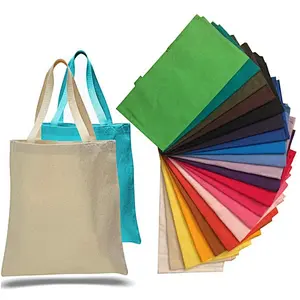 2019 Customise Personalized Natural Cotton Canvas Tote Bag With Outside Pockets