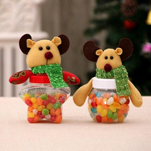 Wholesale New Christmas Candy Cans Creative Trumpet Round Pentagonal Cloth Doll Candy Box Wedding Ornament Gift
