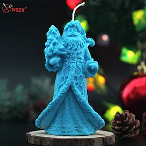 PRZY 3D Santa Candle Silicone Mold Christmas DIY Handmade Soap Molds Crafts Clay Christmas Resin Decorating Tool