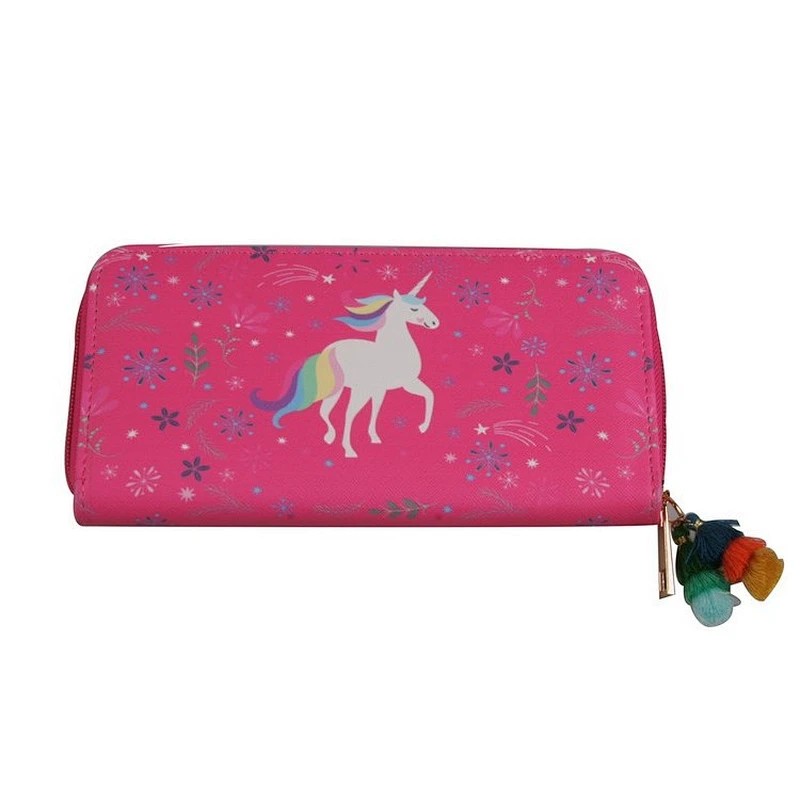 China Wholesale Custom Print Zipper Around Wallet Leather Woman