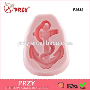 F2532 new products silicone baking Ship Anchor fondant silicone mold Ship Anchor cake decorative silicone mold