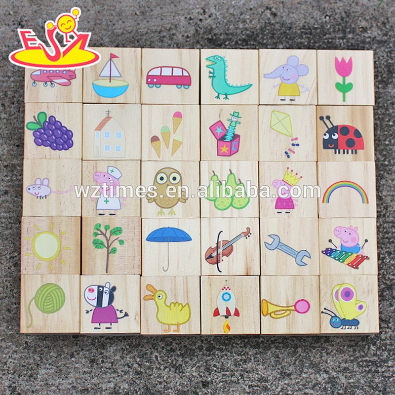 wholesale kids wooden puzzle blocks for educational W13A109