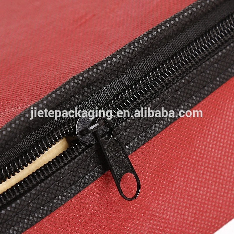 Custom foldable recyclable non woven bag with zipper for keeping warm