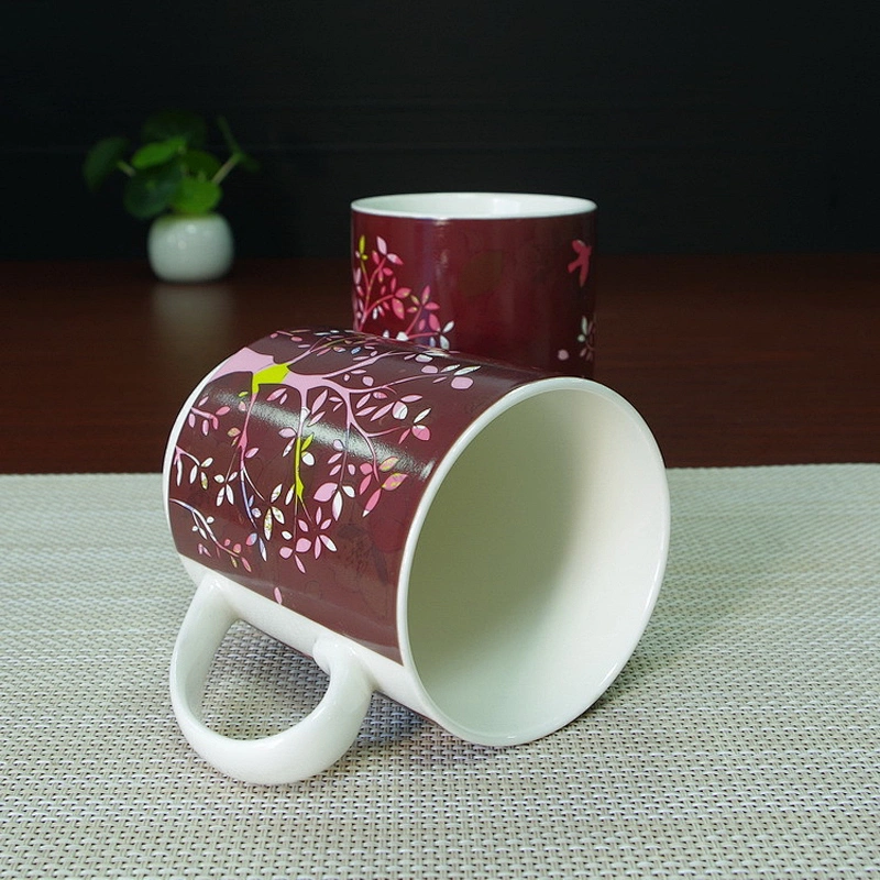 2019 latest creative flower pattern temperature sensitive color changing mug elegant style travel coffee mug