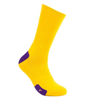 Cotton embroidery free terry sport socks