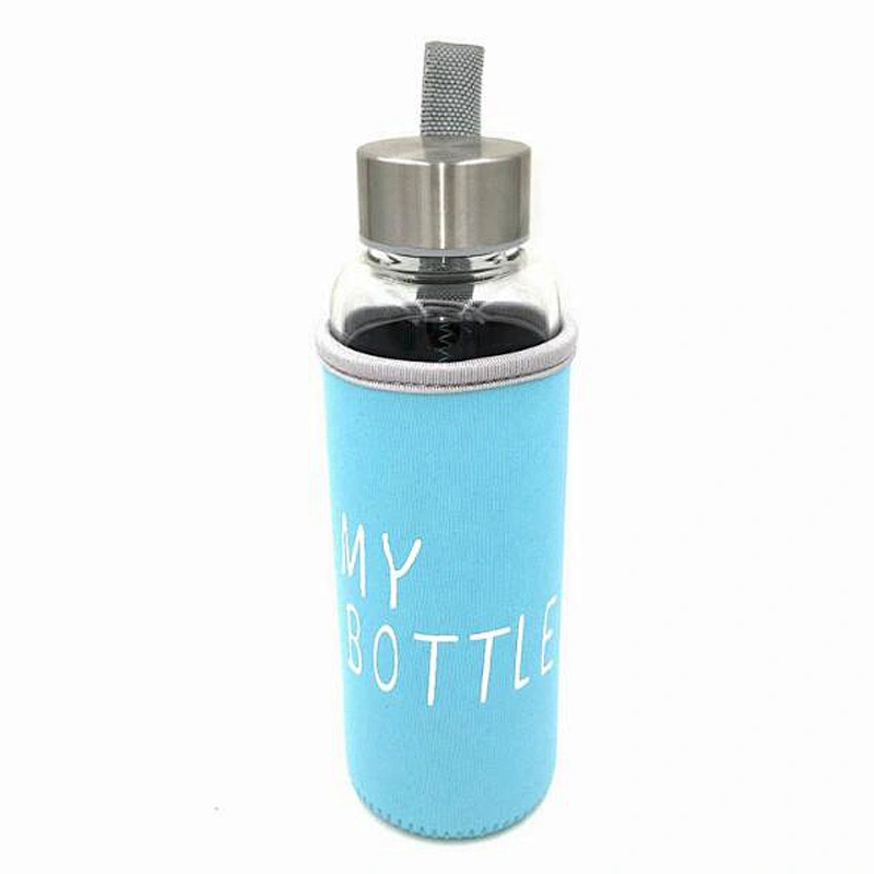 Wholesale Delicate Glass Flask 550ml High Borosilicate Fruit Juice Glass Bottle Quality Transparent Water Cup