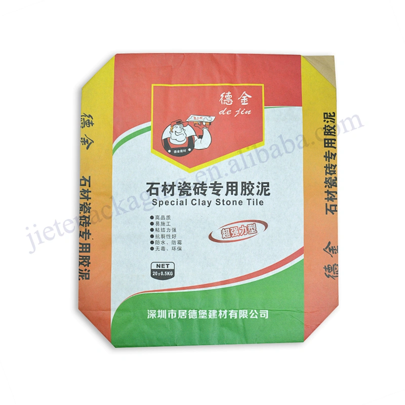Multilayer kraft paper mortar bag 20kg for cement,clay stone tile,tile adhesive