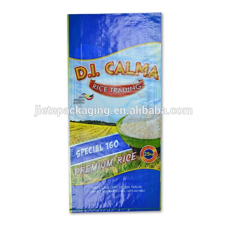 Eco friendly custom photo printing plastic pp polypropylene woven bags for rice