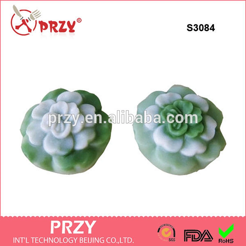 S3084 Mini Peony Flower 4 in 1 Silicone Soap Mold