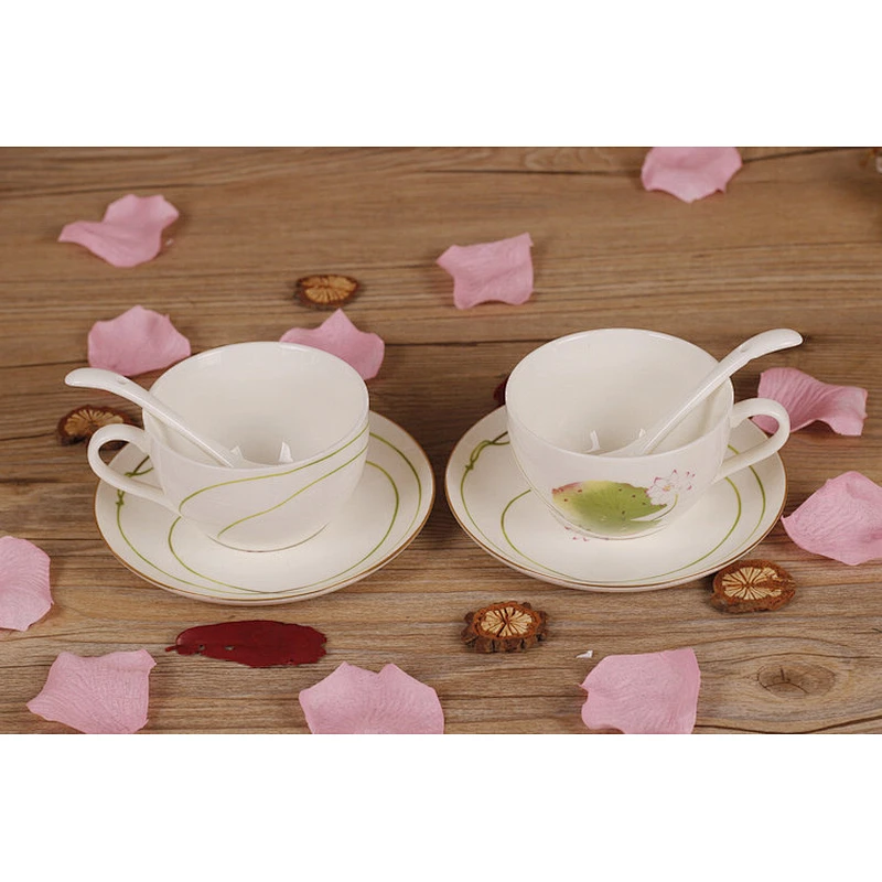 Gift Box Packing Ceramic Tea Pot Set 14 pcs Coffee Kettle Set High Quality Porcelain Tea Cup Set