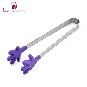 Kitchen Tools Stainless Steel Silicone Ice Tong For Ice Cube Maker Genie