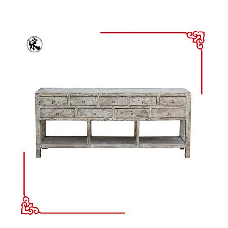 recycle pine wood antique chinese sideboard