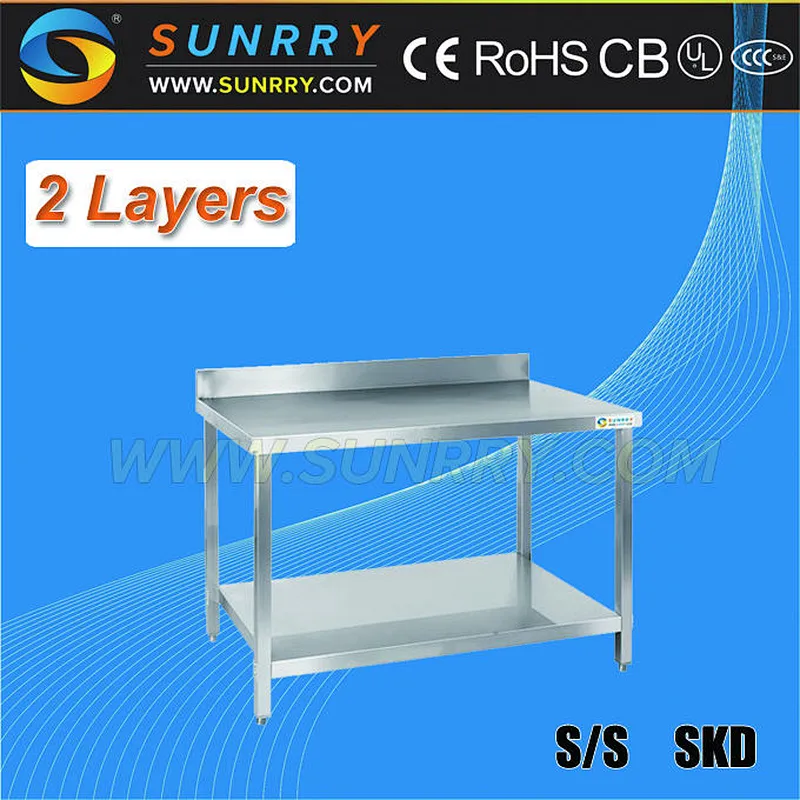 Modern stainless steel restaurant dining work table with undershelf (SY-WT89BS SUNRRY)