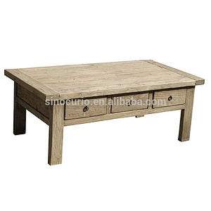 Hot Sale Antique Solid Wooden Square Drawers Coffee table