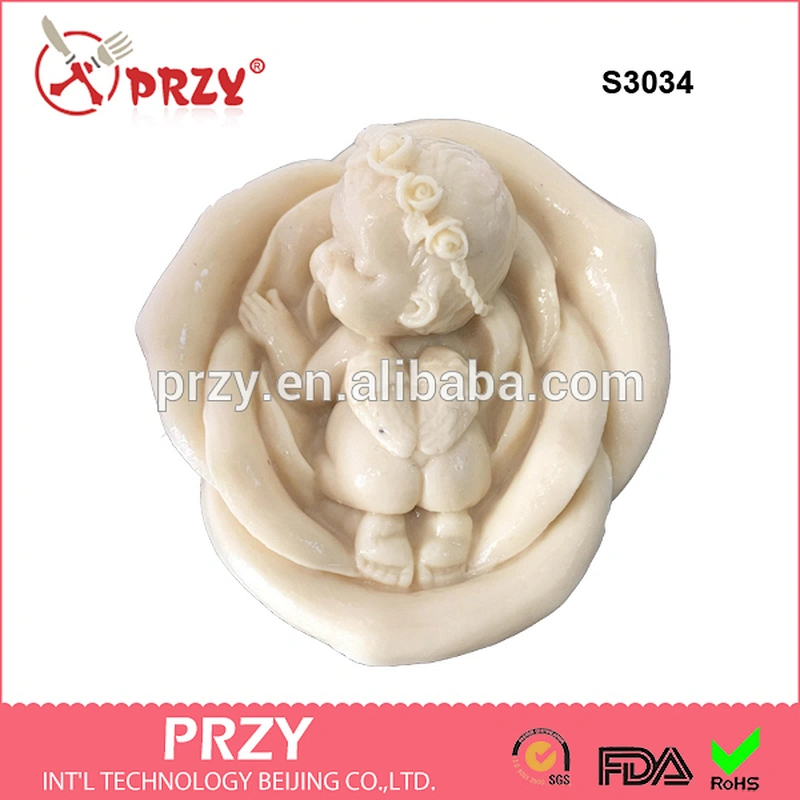 S3034 Silicone Cake Mold Fondant Decorating sleeping angel Shape Soap Mold
