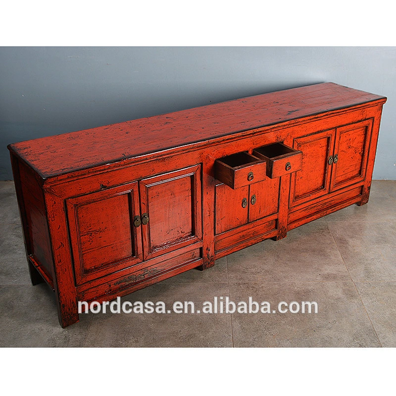 Chinese antique solid wood furniture tv cabinet high Glossy
