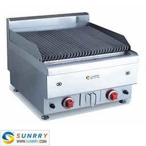 Commercial electric lava rock grill with electric grill flat pan (SUNRRY SY-LR600A)