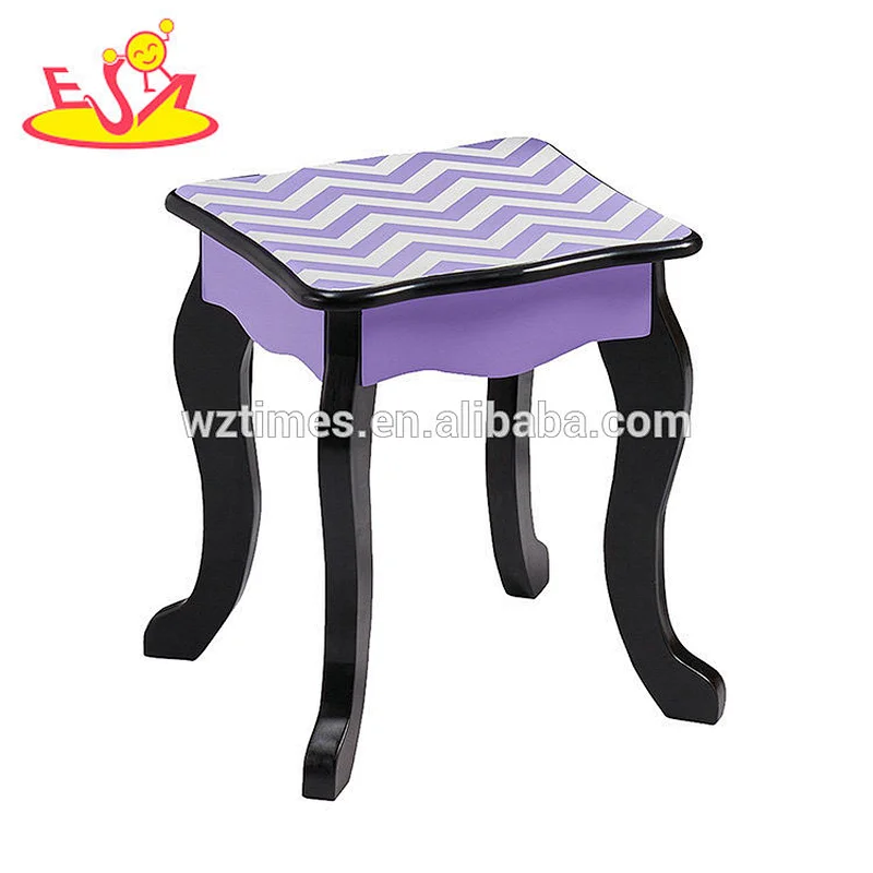 2018 Modern purple stripes wooden dressing table with mirrors W08H092
