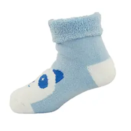 cotton blue panda knitting baby winter thick socks