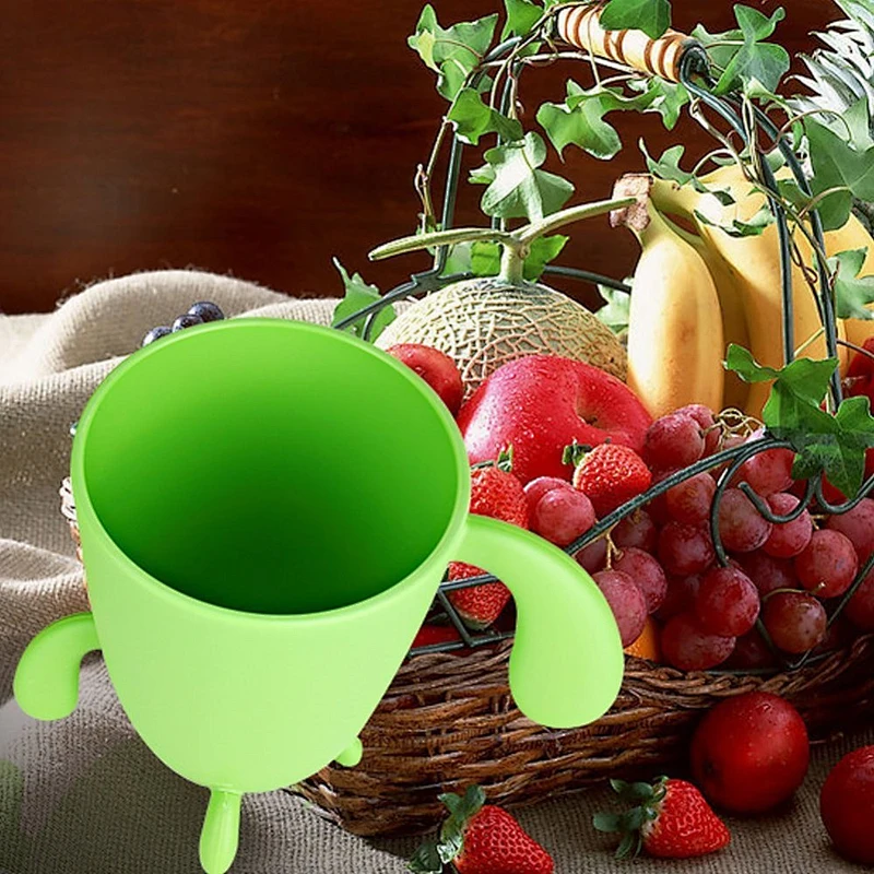 Mugs & Spoon Set 4-piece for Drinking Coffee / Tea / Beverage, Creative Cactus Shape, Plastic Stacking Small Cups Mugs for Cute
