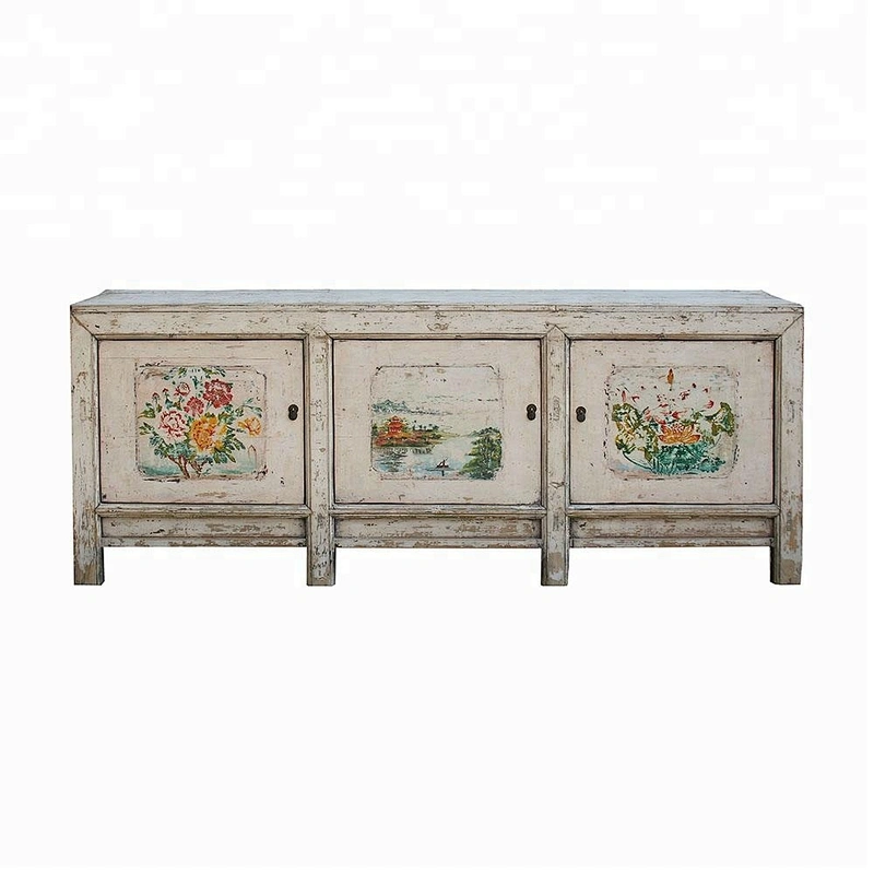 chinese antique distressed rustic storage sideboard furniture