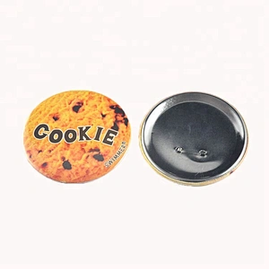 Custom shaped round pin tin badges